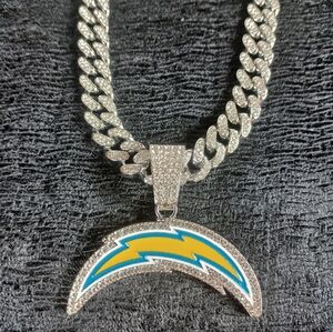 NFL Los Angeles Chargers 20Inch Necklace Pendant Chain Link Football Jewelry
